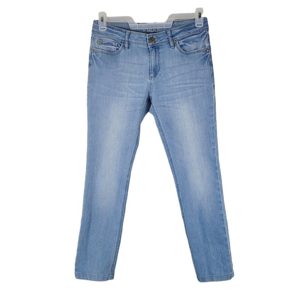 DL1961 Jeans Style Angel Sz 28 Mid-Rise Skinny Ankle Bowie Med/Light Wash EUC